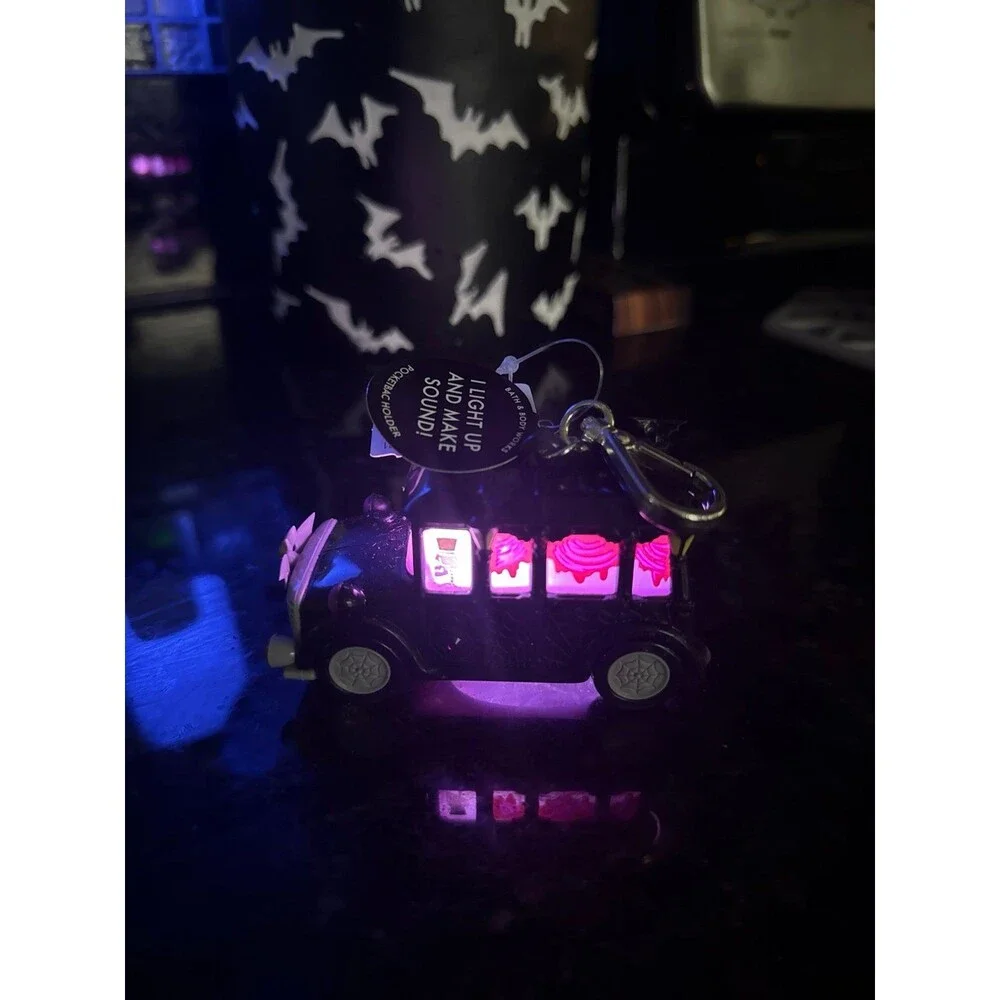 NEW Bath & Body Works Pocketbac Halloween Hearse Sanitizer Gel Holder Lights Up